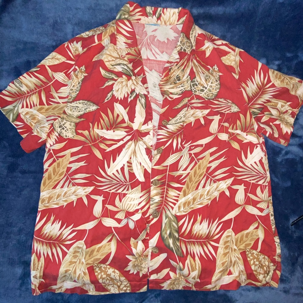Vintage Womens Red Hawaiian Shirt